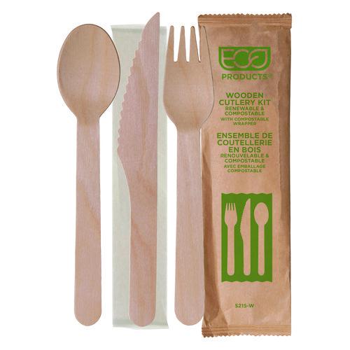 Wood Cutlery, Fork/Knife/Spoon/Napkin, Natural, 500/Carton. Picture 4