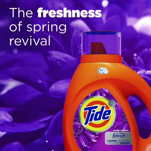 Plus Febreze HE Liquid Laundry Detergent, Spring and Renewal, 84 oz Bottle. Picture 5