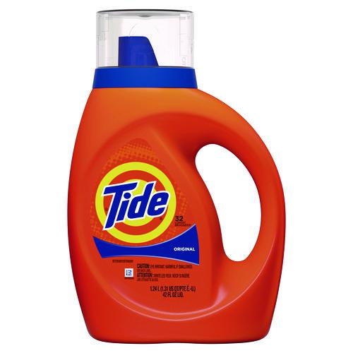 HE Liquid Tide Laundry Detergent, 32 Loads, 42 oz Bottle, 6/Carton. Picture 1