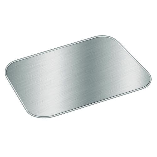 Laminated Board Lid, 5.5 x 4.5, Silver/White, Aluminum, 1,000/Carton. Picture 1