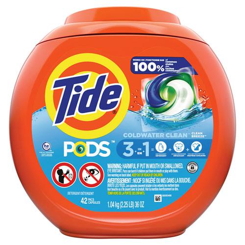 PODS Laundry Detergent, Clean Breeze, 36 oz Tub, 42 Pacs/Tub. Picture 1