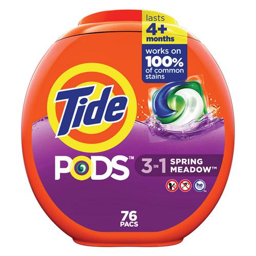 PODS Laundry Detergent, Spring Meadow, 66 oz Tub, 76 Pacs/Tub. Picture 2