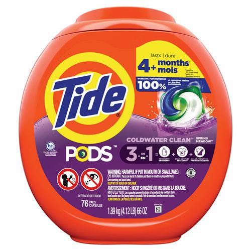 PODS Laundry Detergent, Spring Meadow, 66 oz Tub, 76 Pacs/Tub. Picture 1