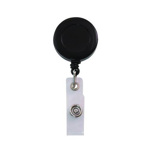 Clip-On Badge Reel, Extends 30", Black, 25/Pack. Picture 1