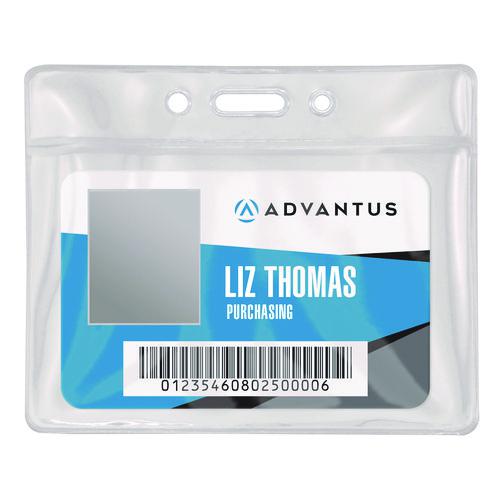 ID Badge Holder, Clear, 2.25 x 3.5 Insert, 50/Pack. Picture 2