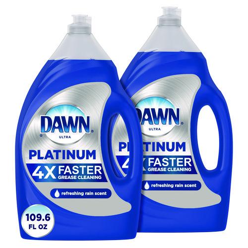 Platinum Liquid Dish Detergent, Refreshing Rain, 54.8 oz Bottle, 2/Pack. Picture 2