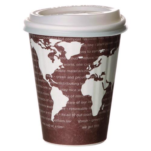 World Art Renewable and Compostable Insulated Hot Cups, PLA, 8 oz, 40/Pack, 20 Packs/Carton. Picture 2