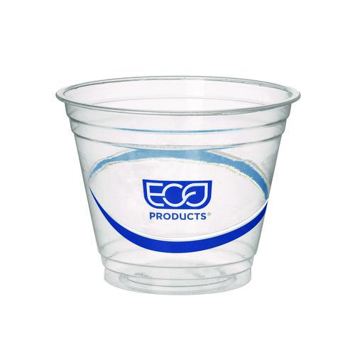 BlueStripe 25% Recycled Content Cold Cups, 9 oz, Clear/Blue, 50/Pack, 20 Packs/Carton. Picture 1