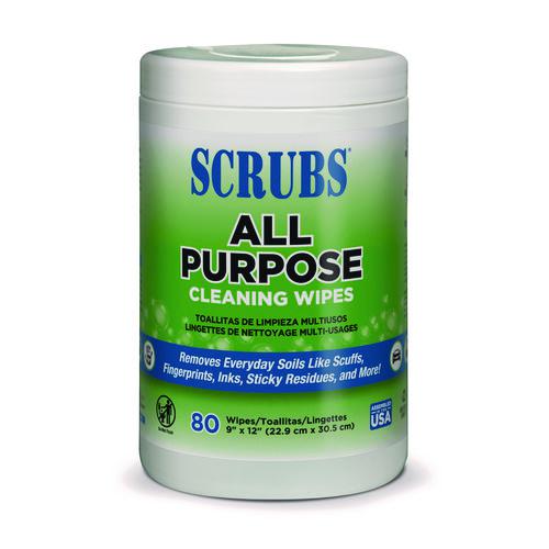 All Purpose Cleaning Wipes, 9 x 12, Citrus Scent, White, 80 Wipes/Canister, 6 Canisters/Carton. Picture 2