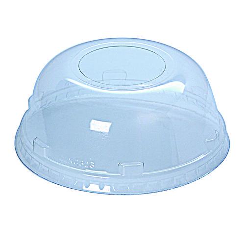 Kal-Clear/Nexclear Drink Cup Lids, Squat Dome Lid with 1.75" Hole, Fits 32 oz Cold Cups, Clear, 500/Carton. Picture 1