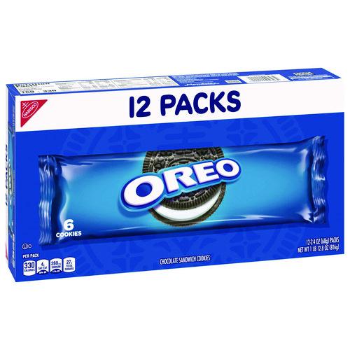 Oreo Cookies Single Serve Packs, Chocolate, 2.4 oz Pack, 6 Cookies/Pack, 12 Packs/Box. Picture 1