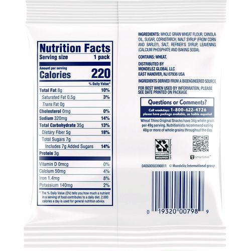 Wheat Thins Crackers, Original, 1.75 oz Bag, 72/Carton. Picture 5