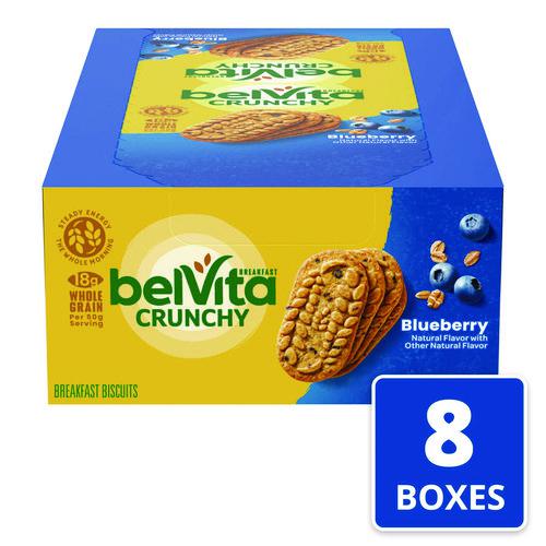 belVita Breakfast Biscuits, 1.76 oz Pack, Blueberry, 8 Packs/Box, 8 Boxes/Carton. Picture 3