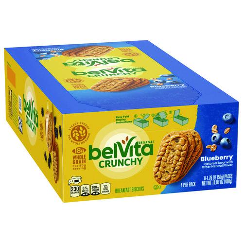 belVita Breakfast Biscuits, Blueberry, 1.76 oz Pack, 8/Box. Picture 1