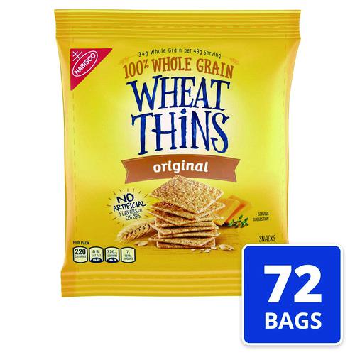 Wheat Thins Crackers, Original, 1.75 oz Bag, 72/Carton. Picture 3