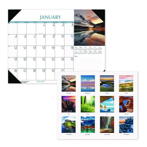 Earthscapes Scenic Desk Pad Calendar, Scenic Photos, 22 x 17, White Sheets, Black Binding/Corners,12-Month (Jan-Dec): 2024. Picture 1