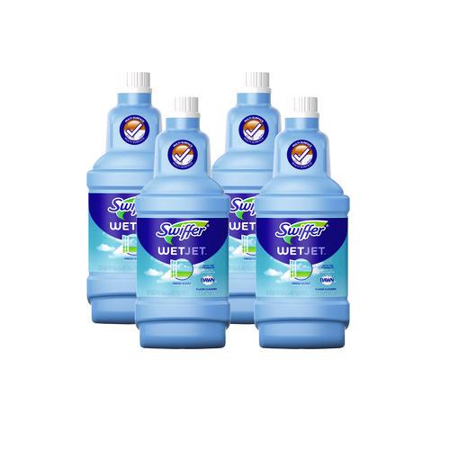 WetJet System Cleaning-Solution Refill, Fresh Scent, 1.25 L Bottle, 4/Carton. Picture 1