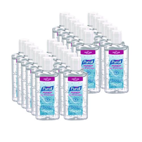 Advanced Hand Sanitizer Refreshing Gel, 4 oz Flip-Cap Bottle, Clean Scent, 24/Carton. Picture 1