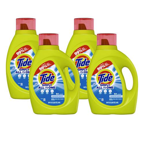 Simply Clean and Fresh Laundry Detergent, Refreshing Breeze, 64 Loads, 84 oz Bottle, 4/Carton. Picture 1