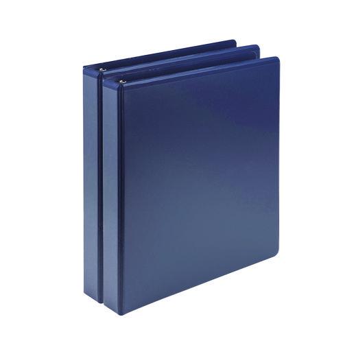 Earth's Choice Plant-Based BOHO D-Ring View Binders, 1" Capacity, 11 x 8.5, Indigo, 2/Pack. Picture 1