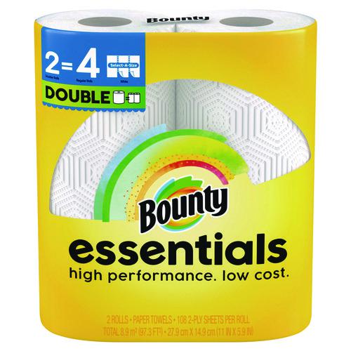 Essentials Select-A-Size Kitchen Roll Paper Towels, 2-Ply, White, 108 Sheets/Roll, 2/Pack, 8 Packs/Carton. Picture 1