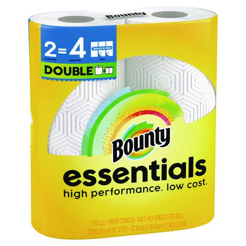 Essentials Select-A-Size Kitchen Roll Paper Towels, 2-Ply, White, 108 Sheets/Roll, 2/Pack, 8 Packs/Carton. Picture 3