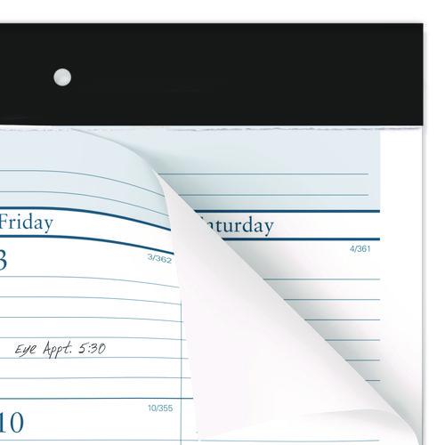 Desk Pad, 21.75 x 17, White Sheets, Black Binding, Clear Corners, 12-Month (Jan to Dec): 2024. Picture 3
