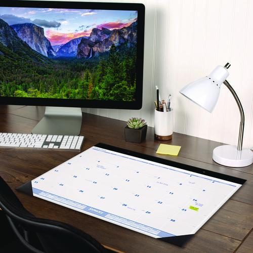 Desk Pad, 24 x 19, White Sheets, Black Binding, Black Corners, 12-Month (Jan to Dec): 2024. Picture 2