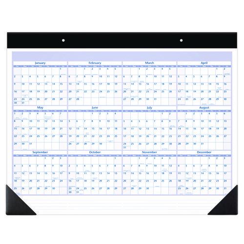 Desk Pad, 24 x 19, White Sheets, Black Binding, Black Corners, 12-Month (Jan to Dec): 2024. Picture 4