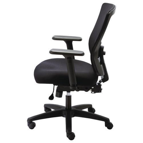 Alera Envy Series Mesh Mid-Back Multifunction Chair, Supports Up to 250 lb, 17" to 21.5" Seat Height, Black. Picture 9
