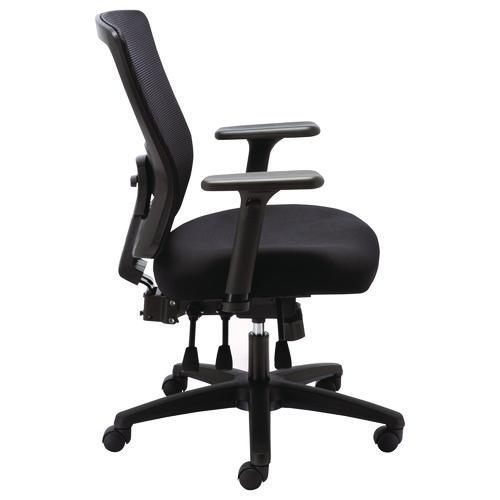 Alera Envy Series Mesh Mid-Back Multifunction Chair, Supports Up to 250 lb, 17" to 21.5" Seat Height, Black. Picture 3