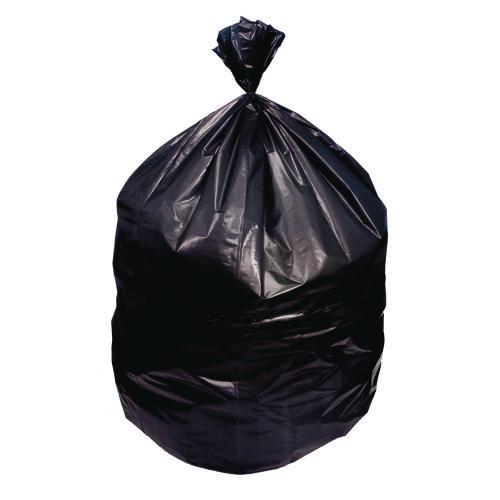 High-Density Waste Can Liners, 16 gal, 8 mic, 24" x 33", Black, 50 Bags/Roll, 20 Rolls/Carton. Picture 1