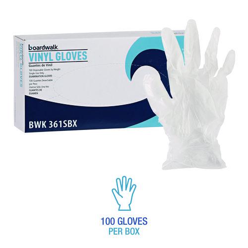 Exam Vinyl Gloves, Clear, Small, 3 3/5 mil, 100/Box, 10 Boxes/Carton. Picture 6