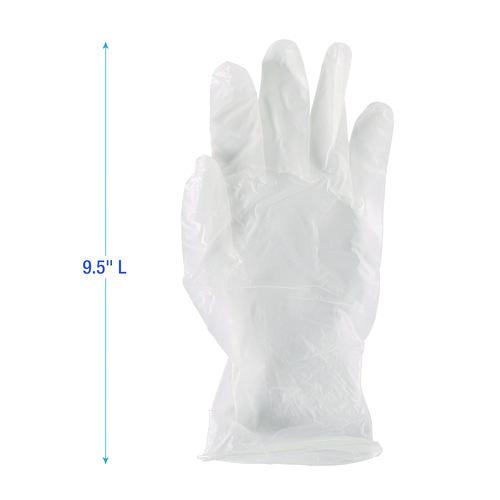 General Purpose Vinyl Gloves, Powder/Latex-Free, 2.6 mil, Large, Clear, 100/Box, 10 Boxes/Carton. Picture 5