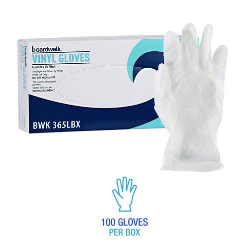 General Purpose Vinyl Gloves, Powder/Latex-Free, 2.6 mil, Large, Clear, 100/Box, 10 Boxes/Carton. Picture 6