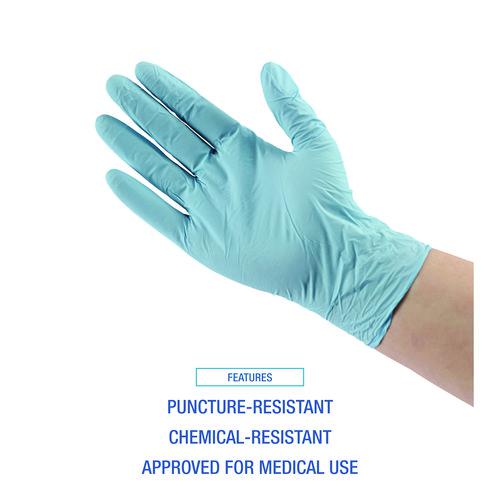 Disposable Examination Nitrile Gloves, Medium, Blue, 5 mil, 100/Box. Picture 7