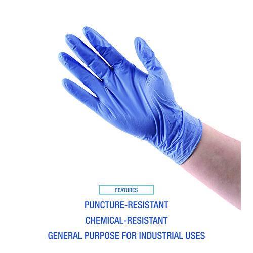 Disposable General-Purpose Nitrile Gloves, X-Large, Blue, 4 mil, 1,000/Carton. Picture 8