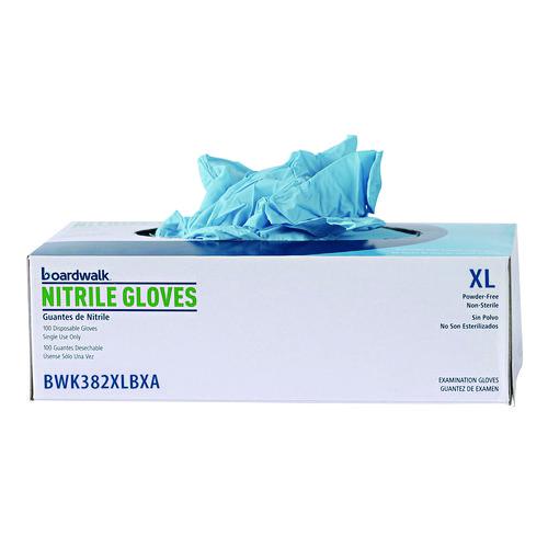 Disposable Examination Nitrile Gloves, X-Large, Blue, 5 mil, 100/Box. Picture 9