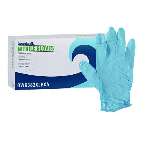 Disposable Examination Nitrile Gloves, X-Large, Blue, 5 mil, 100/Box. Picture 1