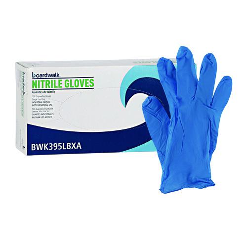 Disposable Powder-Free Nitrile Gloves, Large, Blue, 5 mil, 100/Box, 10 Boxes/Carton. Picture 2