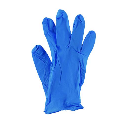 Disposable Powder-Free Nitrile Gloves, Large, Blue, 5 mil, 100/Box, 10 Boxes/Carton. Picture 4