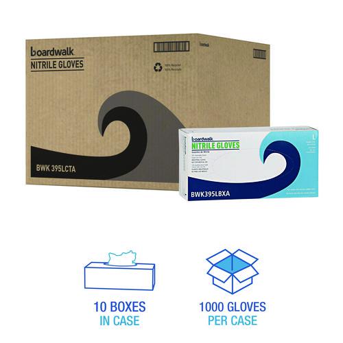 Disposable Powder-Free Nitrile Gloves, Large, Blue, 5 mil, 100/Box, 10 Boxes/Carton. Picture 6