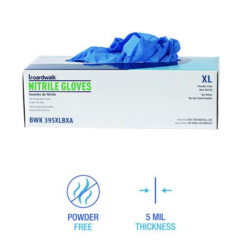Disposable General-Purpose Powder-Free Nitrile Gloves, X-Large, Blue, 5 mil, 1,000/Carton. Picture 7