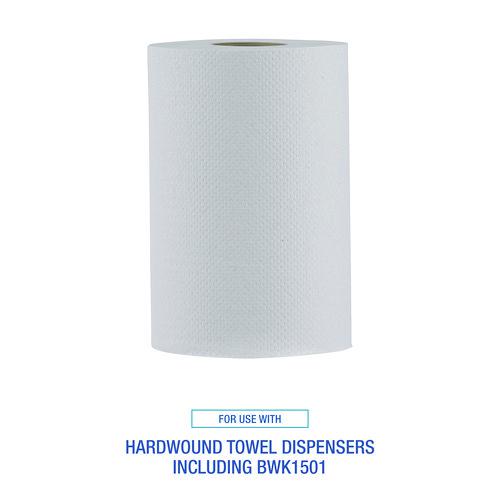 Hardwound Paper Towels, Nonperforated, 1-Ply, 8" x 350 ft, White, 12 Rolls/Carton. Picture 5