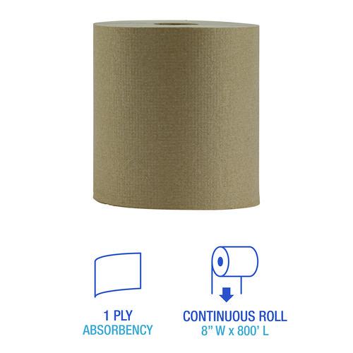 Hardwound Paper Towels, Nonperforated, 1-Ply, 8" x 800 ft, Natural, 6 Rolls/Carton. Picture 2