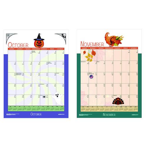 Academic Year Recycled Seasonal Wall Calendar, Illustrated Seasons Artwork, 12 x 16.5, 12-Month (July to June): 2024 to 2025. Picture 3