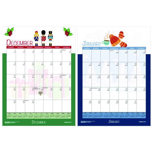 Academic Year Recycled Seasonal Wall Calendar, Illustrated Seasons Artwork, 12 x 16.5, 12-Month (July to June): 2024 to 2025. Picture 4