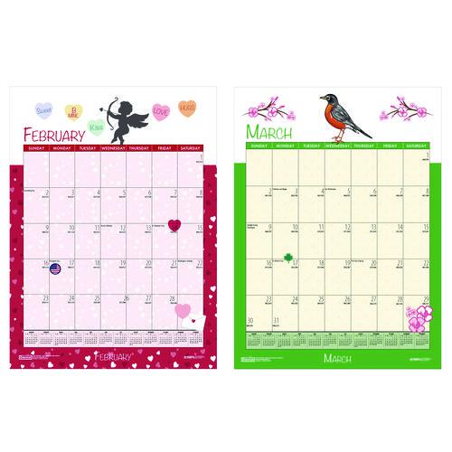 Academic Year Recycled Seasonal Wall Calendar, Illustrated Seasons Artwork, 12 x 16.5, 12-Month (July to June): 2024 to 2025. Picture 5