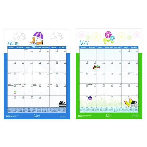 Academic Year Recycled Seasonal Wall Calendar, Illustrated Seasons Artwork, 12 x 16.5, 12-Month (July to June): 2024 to 2025. Picture 6