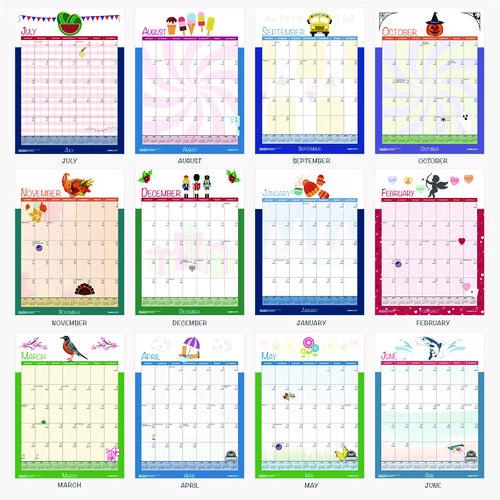 Academic Year Recycled Seasonal Wall Calendar, Illustrated Seasons Artwork, 12 x 16.5, 12-Month (July to June): 2024 to 2025. Picture 8